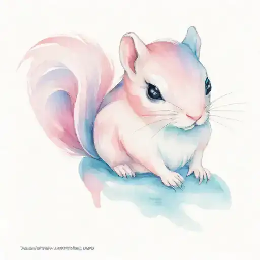 pink chipmunk tattoo design idea