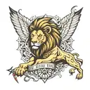 lion and dart tattoo design idea