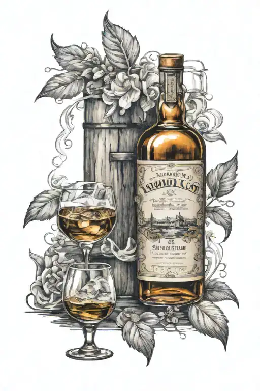 pendleton whiskey bottle tattoo design idea