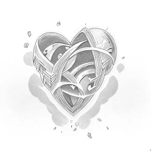 love heart and 3000 text  tattoo design idea