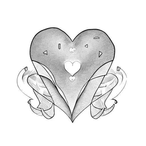 love heart and 3000 text  tattoo design idea