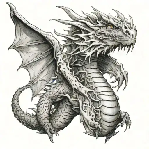 The dragon clinging to the collarbone femme fatale tattoo design idea