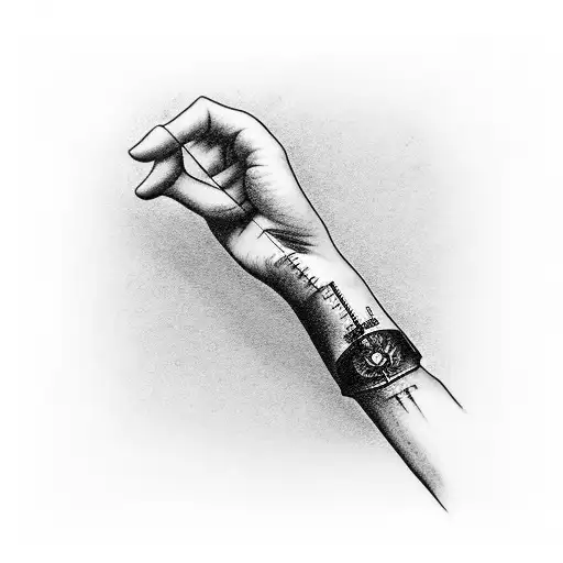 forearm tattoo to use like a ruler to measure distances from finger tips tattoo design idea