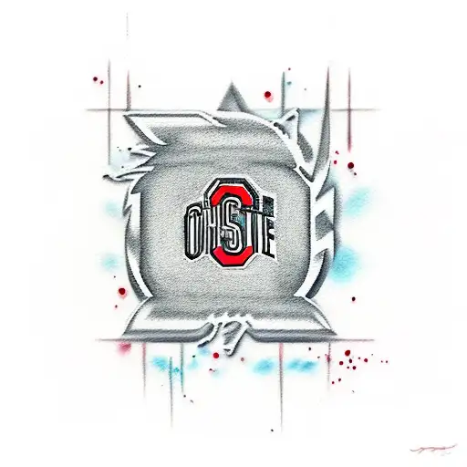 Ohio state buckeyes watercolor tattoo design idea