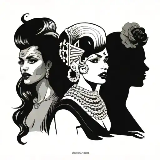 caras de Marylin Monroe Cleopatra y lagartha y Lilith  tattoo design idea