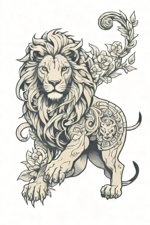 lion, pokemon, accounting tattoo design idea