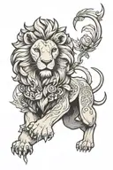 lion, pokemon, accounting tattoo design idea