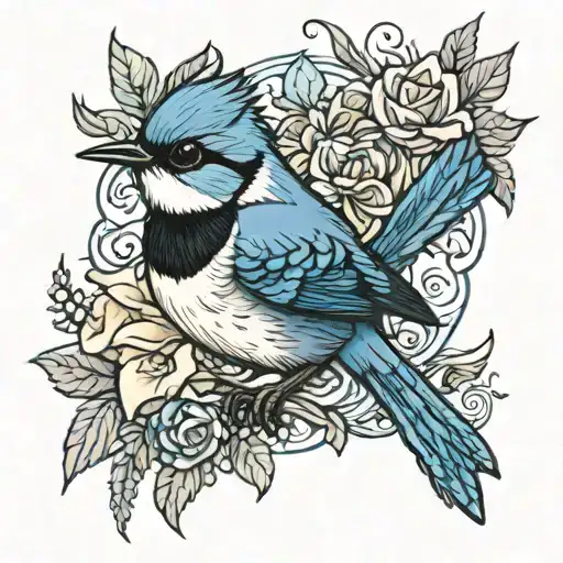 fairy wren with crown tattoo design idea