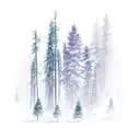 evergreen forest tattoo design idea