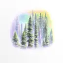 evergreen forest tattoo design idea