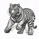 tiger walking tattoo design idea