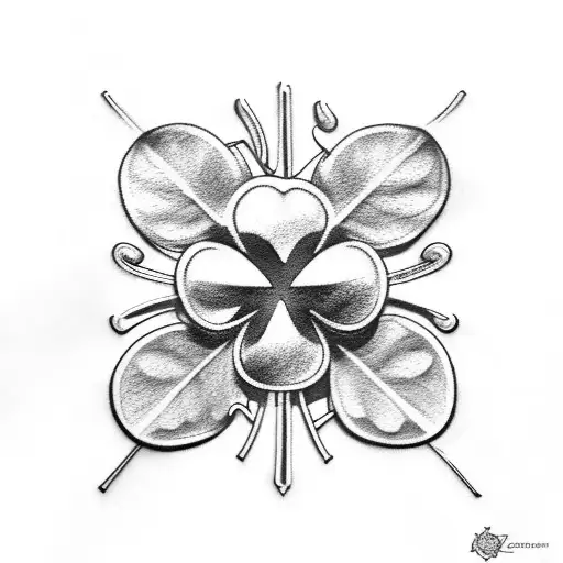 4 leaf clover tattoo design idea
