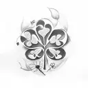 4 leaf clover tattoo design idea