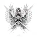 fallen angel tattoo design idea