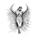 fallen angel tattoo design idea