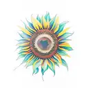 Sunflower tattoo design idea