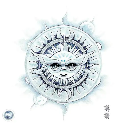 Sun and Moon tattoo design idea