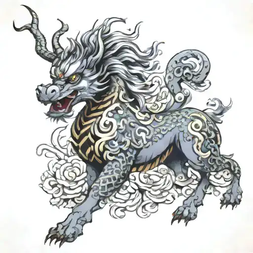 kirin, qilin, dragon qilin tattoo design idea