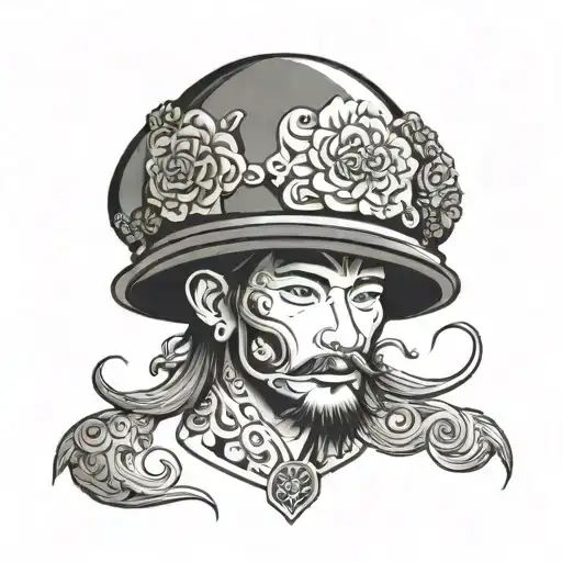 Vietnamese hat tattoo design idea