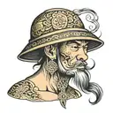 Vietnamese hat tattoo design idea