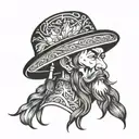 Vietnamese hat tattoo design idea