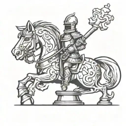 knight chess piece tattoo design idea