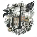 Independence Hall tattoo design idea