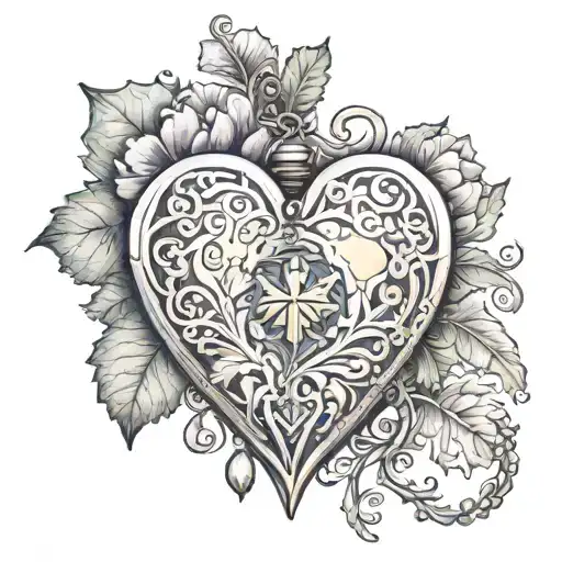 name autumn with a heart shaped locket tattoo design idea