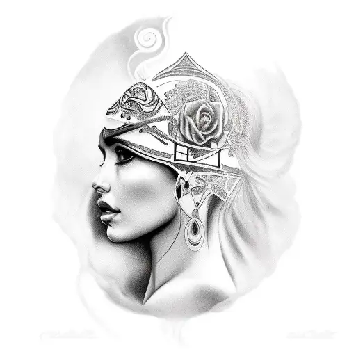 chicano libra goddess tattoo design idea