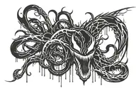 venom drips tattoo design idea