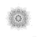 Dotwork mandala design incorporating elements of Mexican folk art and fuchsia bougainvilleas tattoo design idea