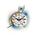 To infinity and beyond clock tattoo design idea