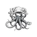 kraken reaching through surface tattoo design idea