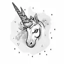 Unicorn farting rainbow tattoo design idea
