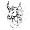 Unicorn farting rainbow tattoo design idea