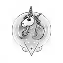 Unicorn farting rainbow tattoo design idea