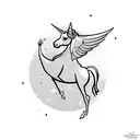 Unicorn farting rainbow tattoo design idea
