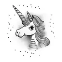 Unicorn farting rainbow tattoo design idea