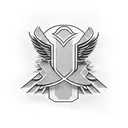 Oregon ducks logo with wings and football tattoo design idea