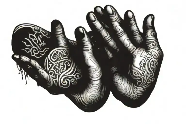 prayer hands tattoo design idea