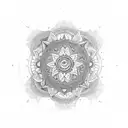 A mandala design incorporating elements of karma and the passage of time tattoo design idea