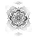 A mandala design incorporating elements of karma and the passage of time tattoo design idea