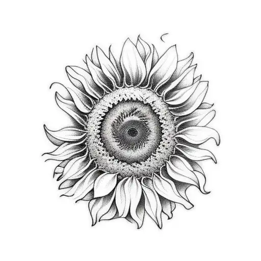 Sunflower tattoo design idea