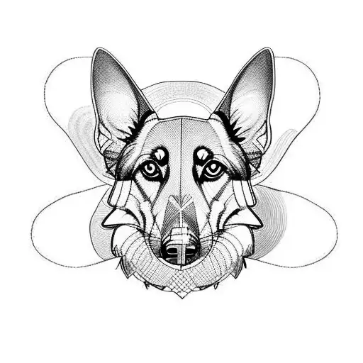 butterfly modern German shepherd dachshund Santa Monica sunny weather oasis tattoo design idea