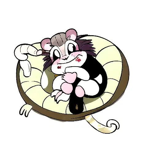 opossum cuddling a snake tattoo design idea