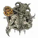 Necromancer raising dead tattoo design idea