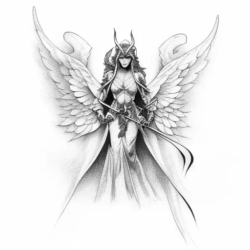 angels vs demons tattoo design idea