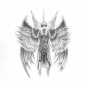 angels vs demons tattoo design idea