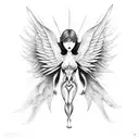 angels vs demons tattoo design idea