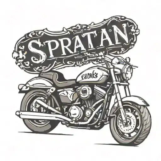 todays date tattoo with a motorcycle in the background and the lettering is spartan tattoo design idea